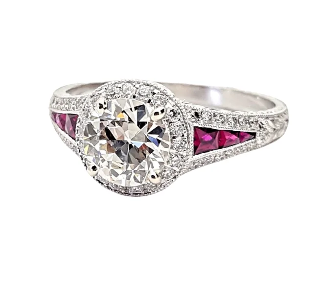 Jewelry Deals That Outshine The Rest 1.01 Carat VVS Diamond & Ruby Engagement Ring 14K White Gold Jewelry Deals That Outshine The Rest 1.01 Carat VVS Diamond & Ruby Engagement Ring 14K White Gold