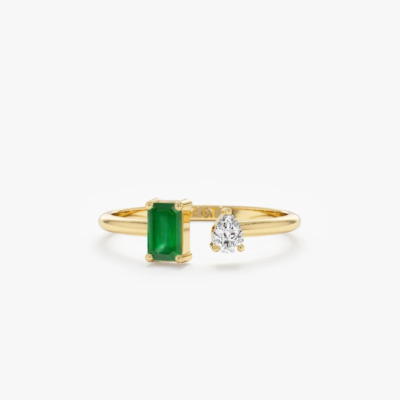 Don't Miss Out On Jaw-Dropping Jewelry Discounts Emerald and Diamond Open Ring, Aspen Don't Miss Out On Jaw-Dropping Jewelry Discounts Emerald and Diamond Open Ring, Aspen