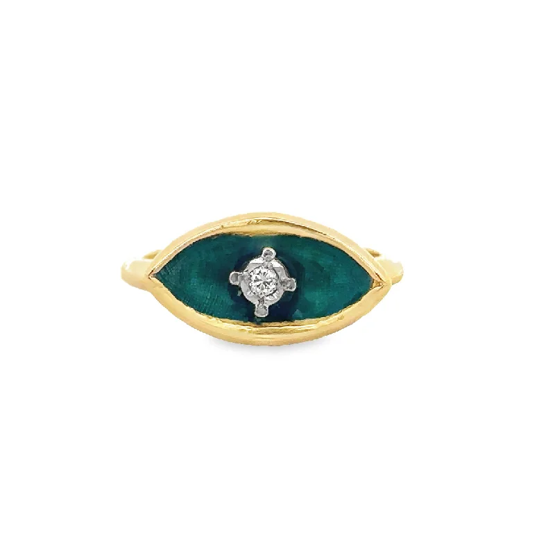 Shop Signature Jewelry Styles At Exclusive Prices Enameled 18k Marquise Shaped Diamond Ring in 18k Yellow Gold Shop Signature Jewelry Styles At Exclusive Prices Enameled 18k Marquise Shaped Diamond Ring in 18k Yellow Gold