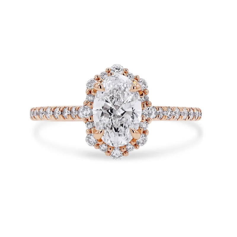 Versatile Layering Jewelry For Effortless Chic Forevermark Oval-Cut Scalloped Halo Engagement Ring Versatile Layering Jewelry For Effortless Chic Forevermark Oval-Cut Scalloped Halo Engagement Ring