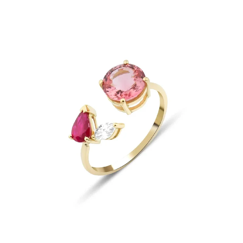 Dazzle With Discounts – Shop Jewelry On Sale Artisia Leaf 18K Gold Ring w. Diamond, Ruby & Pink Tourmaline Dazzle With Discounts – Shop Jewelry On Sale Artisia Leaf 18K Gold Ring w. Diamond, Ruby & Pink Tourmaline