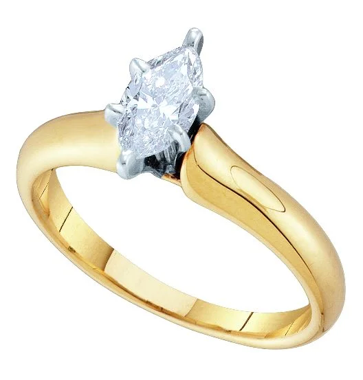 Don't Miss These Dazzling Jewelry Discounts Signature Certificate 1/2 CTW Marquise Diamond Solitaire Engagement Ring in 14KT Yellow Gold Don't Miss These Dazzling Jewelry Discounts Signature Certificate 1/2 CTW Marquise Diamond Solitaire Engagement Ring in 14KT Yellow Gold
