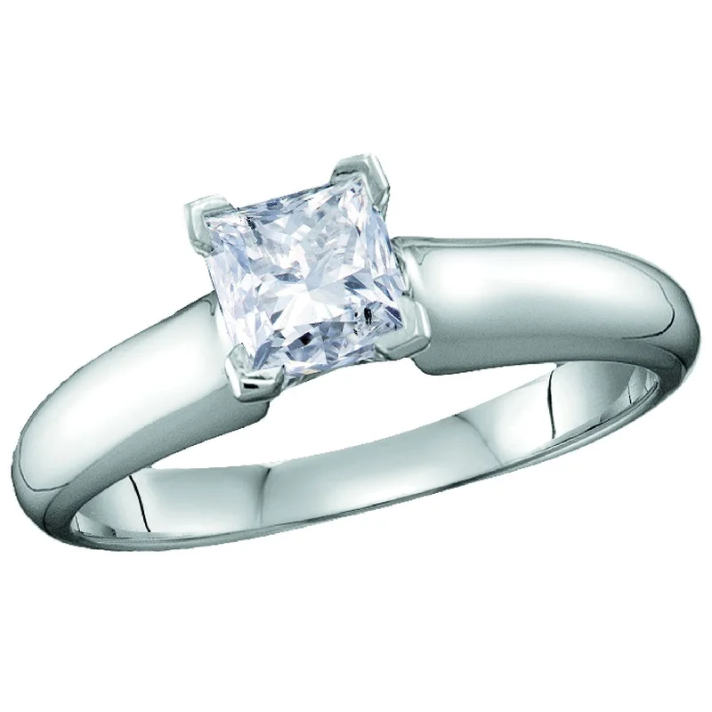 Timeless Elegance At Unbelievable Discounts Signature Certificate 1/2 CTW Princess Cut Diamond Solitaire Engagement Ring in 14KT White Gold Timeless Elegance At Unbelievable Discounts Signature Certificate 1/2 CTW Princess Cut Diamond Solitaire Engagement Ring in 14KT White Gold