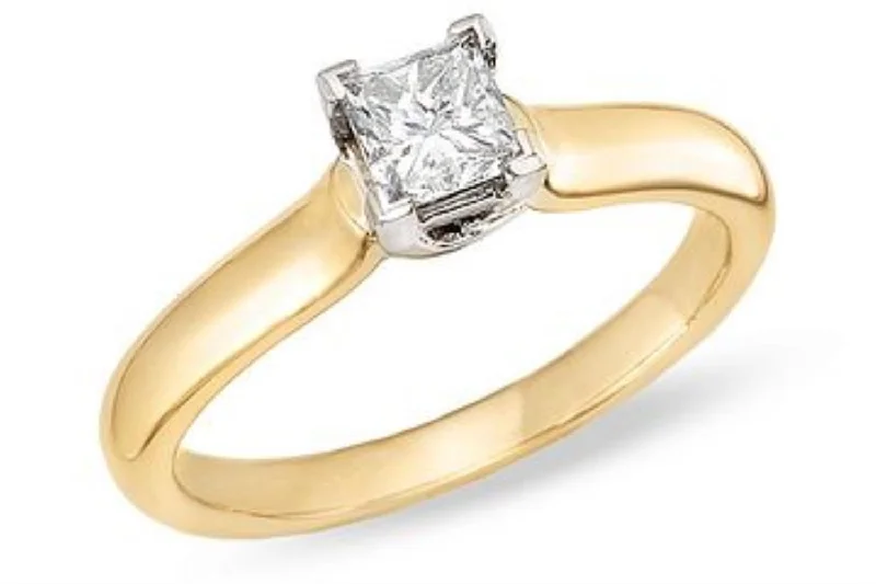 Timeless Beauty, Unbeatable Deals – Jewelry Sale On Signature Certificate 1/3 CTW Princess Cut Diamond Solitaire Engagement Ring in 14KT Yellow Gold Timeless Beauty, Unbeatable Deals – Jewelry Sale On Signature Certificate 1/3 CTW Princess Cut Diamond Solitaire Engagement Ring in 14KT Yellow Gold