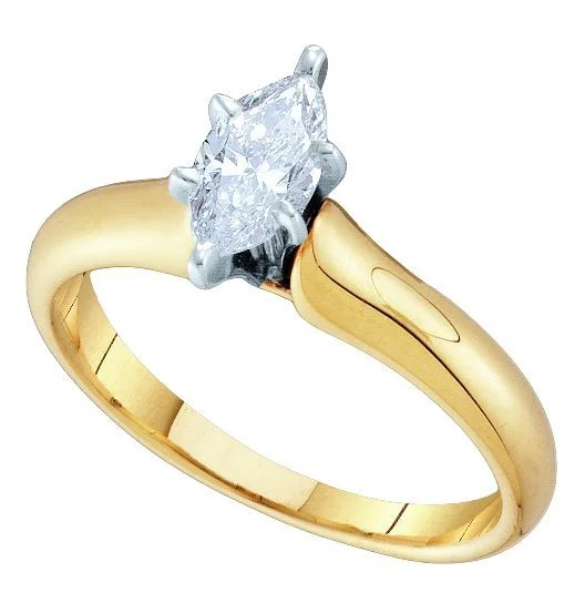 Glamorous Jewelry, Glamorous Deals – Shop Now Signature Certificate 1 CTW Marquise Diamond Solitaire Engagement Ring in 14KT Yellow Gold Glamorous Jewelry, Glamorous Deals – Shop Now Signature Certificate 1 CTW Marquise Diamond Solitaire Engagement Ring in 14KT Yellow Gold