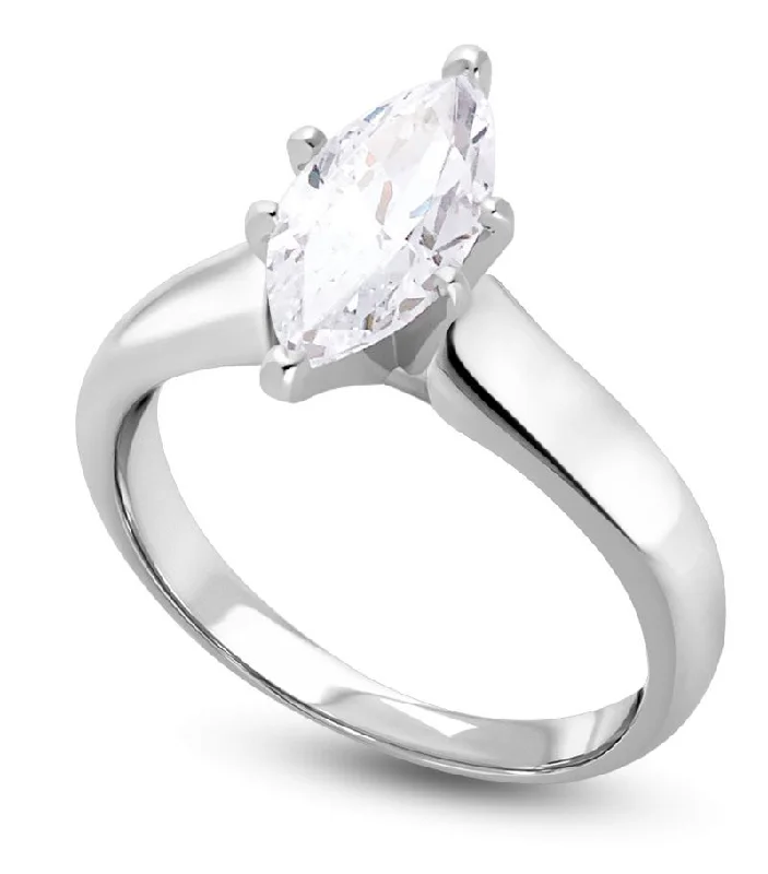 Unmissable Jewelry Clearance – Final Reductions Signature Certificate 3/4 CTW Marquise Diamond Solitaire Engagement Ring in 14KT White Gold Unmissable Jewelry Clearance – Final Reductions Signature Certificate 3/4 CTW Marquise Diamond Solitaire Engagement Ring in 14KT White Gold