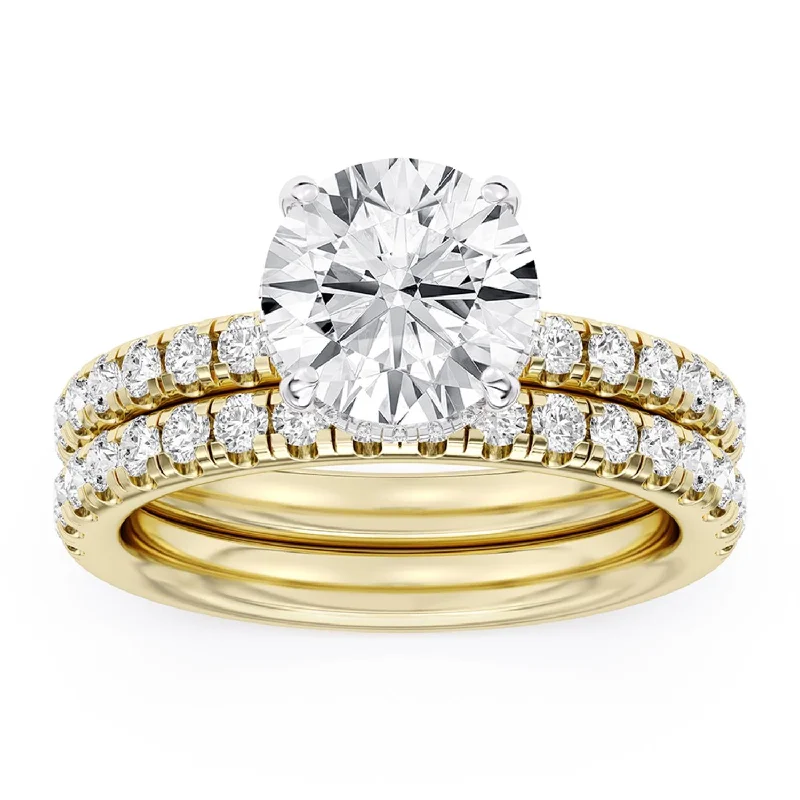 Limited-Time Offer On Elegant Jewelry Pieces Signature EcoLove Diamond Dreams 3-3/4 CTW Lab Grown Diamond Bridal Set in 18KT Yellow Gold