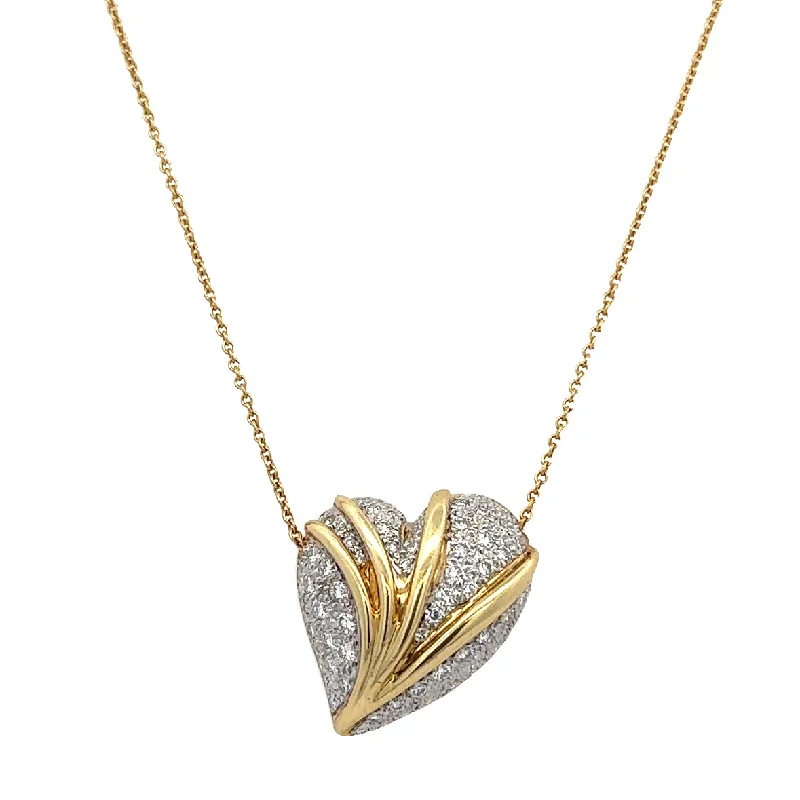 Affordable Glamour – Must-Have Jewelry At Special Rates Statement Bleeding Heart Diamond Necklace in 18k Gold