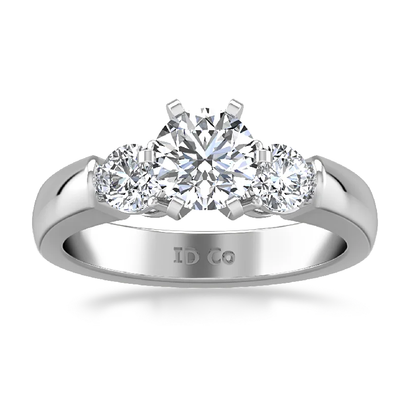 Trendy Minimalist Jewelry For Everyday Wear Three Stone Engagement Ring Justine 14K White Gold Trendy Minimalist Jewelry For Everyday Wear Three Stone Engagement Ring Justine 14K White Gold