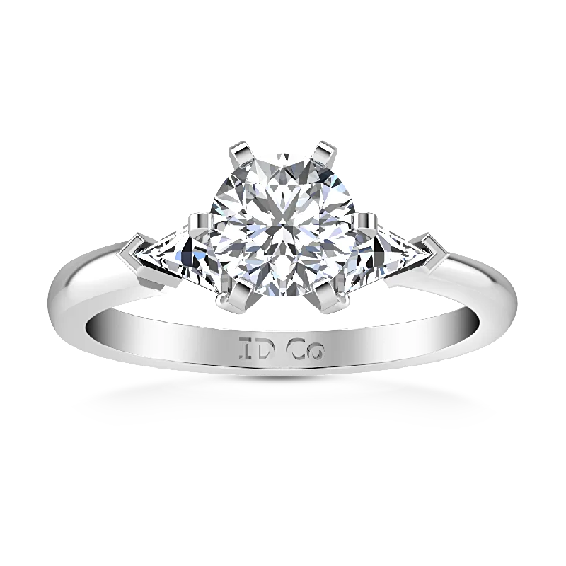 Premium Diamond Jewelry For Unforgettable Moments Three Stone Engagement Ring Miranda Trilliant 14K White Gold Premium Diamond Jewelry For Unforgettable Moments Three Stone Engagement Ring Miranda Trilliant 14K White Gold