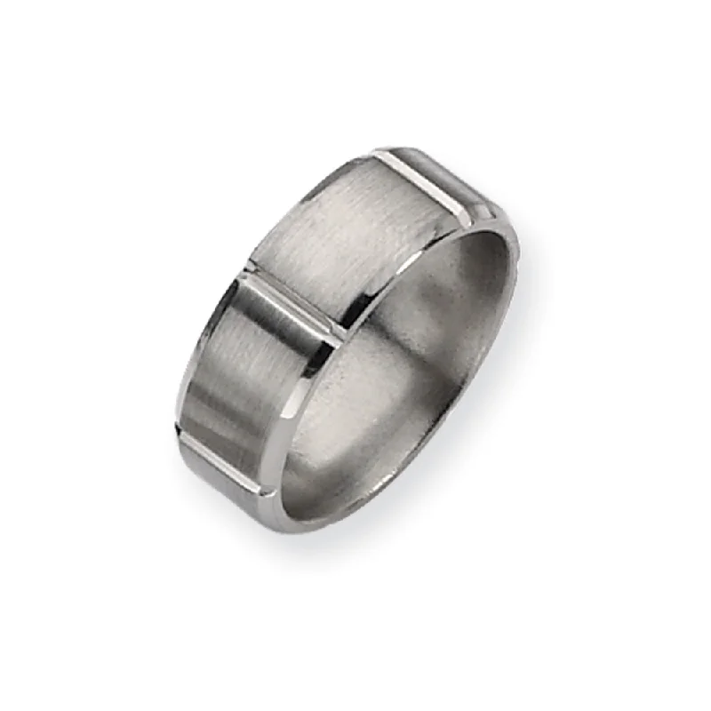 Don't Miss Out On Bestselling Jewelry At Special Prices Titanium, Beveled Edge 8mm Ring Don't Miss Out On Bestselling Jewelry At Special Prices Titanium, Beveled Edge 8mm Ring