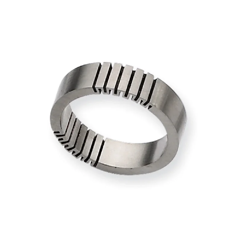 Buy More, Save More On Stunning Jewelry Pieces Titanium, Black Accent, 6mm Ring