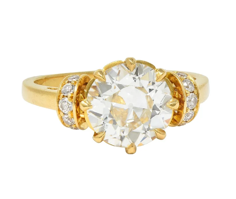 Limited Stock On Premium Jewelry At Low Prices Vintage 1.90 CTW Old European Cut Diamond 18 Karat Yellow Gold Engagement Ring GIA Limited Stock On Premium Jewelry At Low Prices Vintage 1.90 CTW Old European Cut Diamond 18 Karat Yellow Gold Engagement Ring GIA