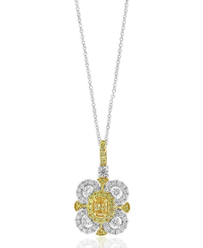 Big Savings On Your Favorite Jewelry Pieces Yellow and White Diamond Pendant in 18k Gold Big Savings On Your Favorite Jewelry Pieces Yellow and White Diamond Pendant in 18k Gold