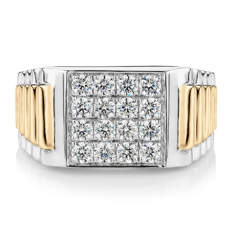 Everyday Jewelry Essentials Now On Sale Dress ring with 0.96 carats* of diamond simulants in 10 carat yellow gold and sterling silver
