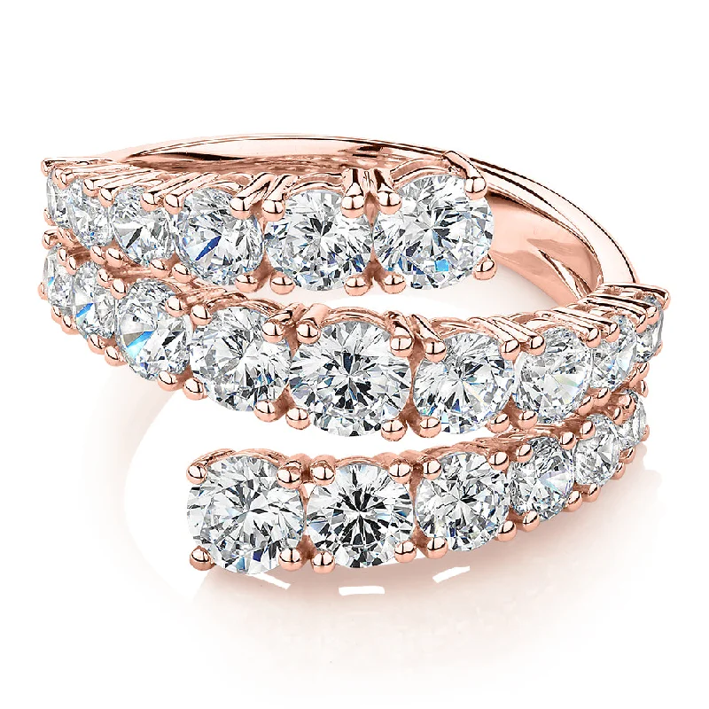 Glamorous Jewelry, Glamorous Deals – Shop Now Dress ring with 3.2 carats* of diamond simulants in 10 carat rose gold