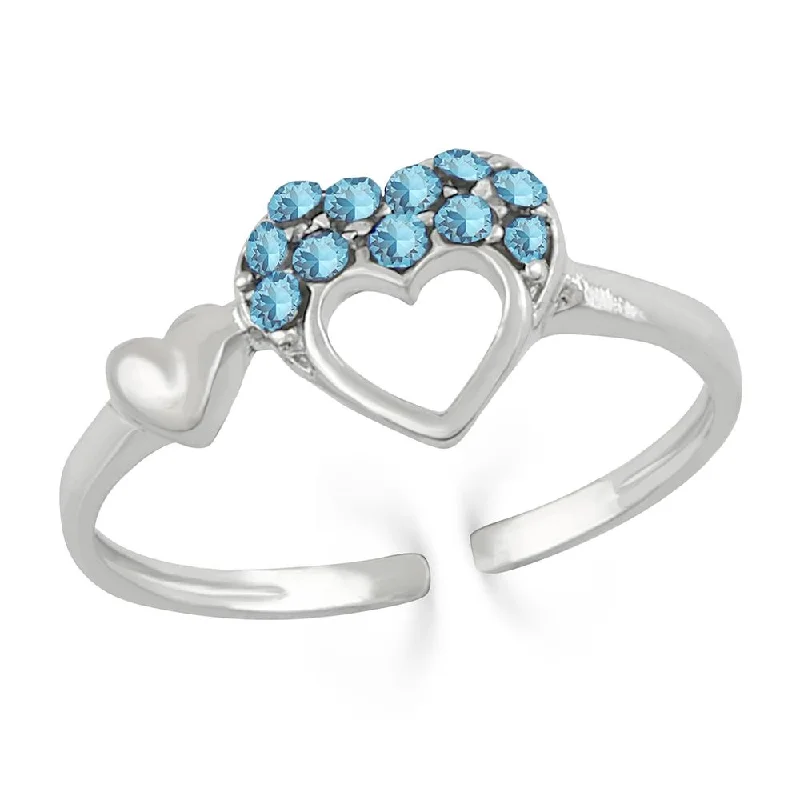 Special Jewelry Deals – Upgrade Your Collection Mahi Valentine Gift Trio Heart Adjustable Finger Ring with Crystal