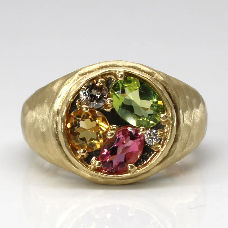 Affordable Luxury Jewelry For Every Occasion Multi Gemstone Gold Ring | SZ 7.75 |