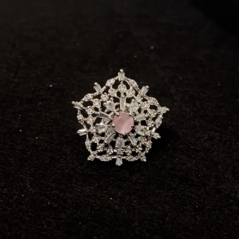 Elevate Your Outfit With Discounted Statement Jewelry ShringarStreet Silver Plated AD Stone Ring