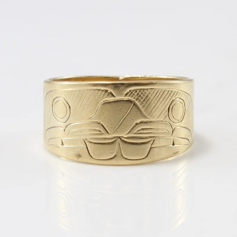 Premium Jewelry, Premium Discounts – Act Fast Arnie J' Indigenous Beaver Art Tapered Gold Band | SZ 6.75 | Premium Jewelry, Premium Discounts – Act Fast Arnie J' Indigenous Beaver Art Tapered Gold Band | SZ 6.75 |