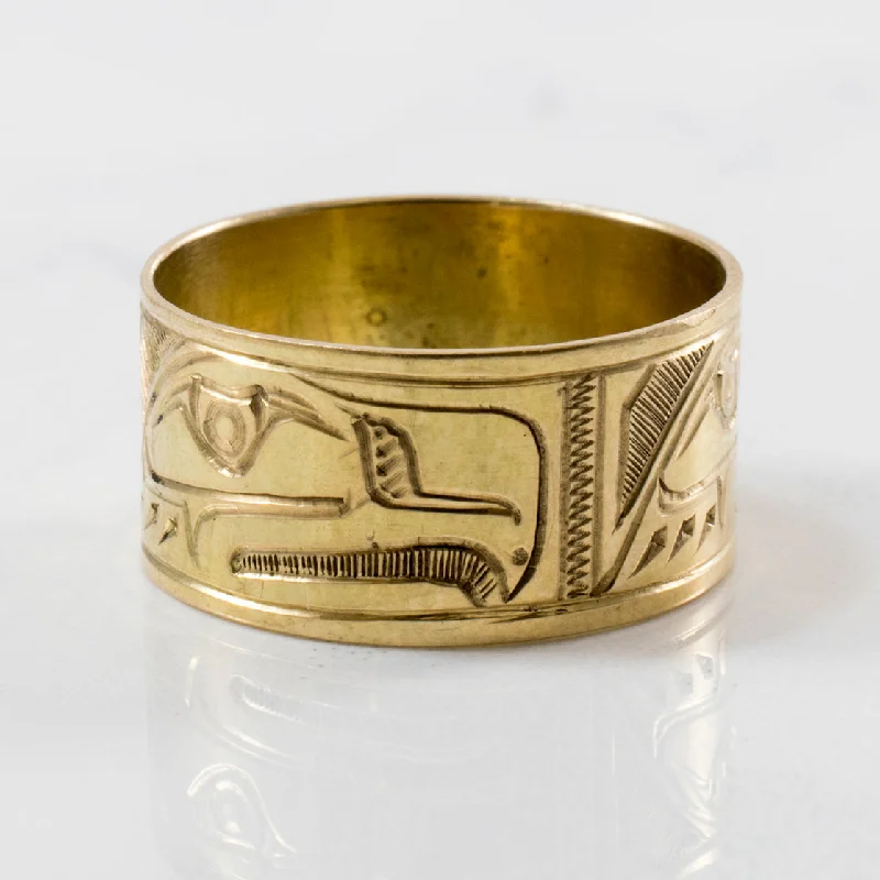 Elegant Jewelry Pieces At Unbelievable Prices Indigenous Eagle Art Gold Band | SZ 5.75 | Elegant Jewelry Pieces At Unbelievable Prices Indigenous Eagle Art Gold Band | SZ 5.75 |