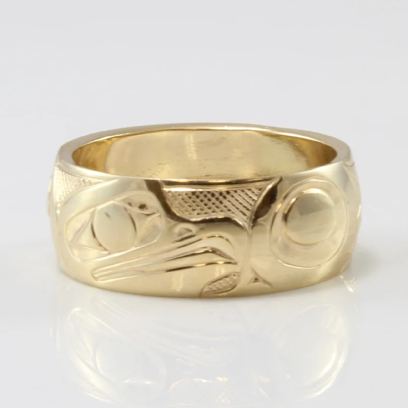Celebrate Every Occasion With Sparkling Savings Indigenous Eagle Art Gold Band | SZ 9.5 | Celebrate Every Occasion With Sparkling Savings Indigenous Eagle Art Gold Band | SZ 9.5 |