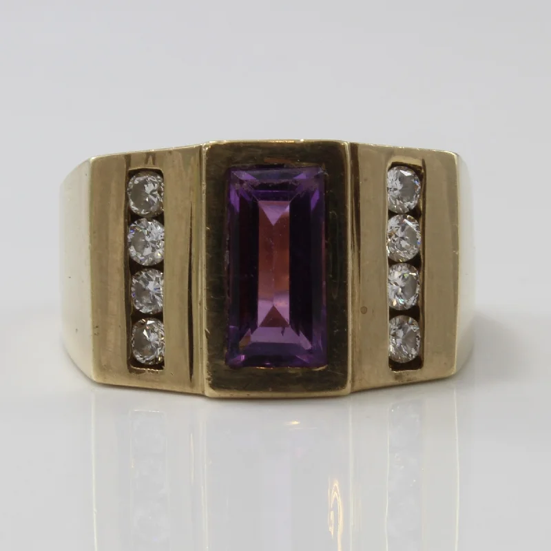 Unique Jewelry Designs Now At Discounted Rates Step Cut Amethyst & Diamond Ring | 1.30ct, 0.32ctw | SZ 9.5 | Unique Jewelry Designs Now At Discounted Rates Step Cut Amethyst & Diamond Ring | 1.30ct, 0.32ctw | SZ 9.5 |