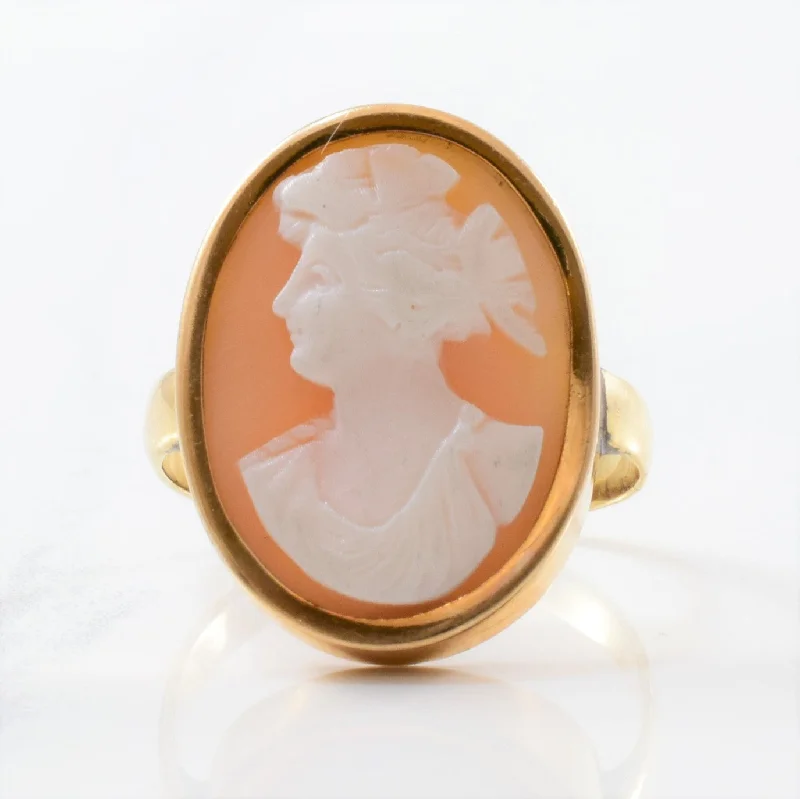 Versatile Layering Jewelry For Effortless Chic Yellow Gold Cameo Ring | 4.50ct | SZ 5 | Versatile Layering Jewelry For Effortless Chic Yellow Gold Cameo Ring | 4.50ct | SZ 5 |