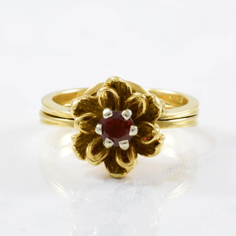 Your Dream Jewelry At Dream Prices Birks' Floral Garnet Ring Circa 1950s | 0.20ct | SZ 4.75 | Your Dream Jewelry At Dream Prices Birks' Floral Garnet Ring Circa 1950s | 0.20ct | SZ 4.75 |