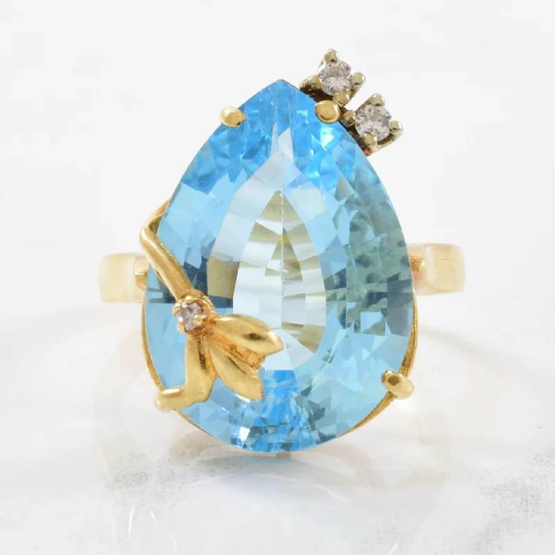 Jewelry Clearance Event – Stock Up Before It's Over Blue Topaz & Diamond Cocktail Ring | 0.05ctw, 16.00ct | SZ 5.75 | Jewelry Clearance Event – Stock Up Before It's Over Blue Topaz & Diamond Cocktail Ring | 0.05ctw, 16.00ct | SZ 5.75 |