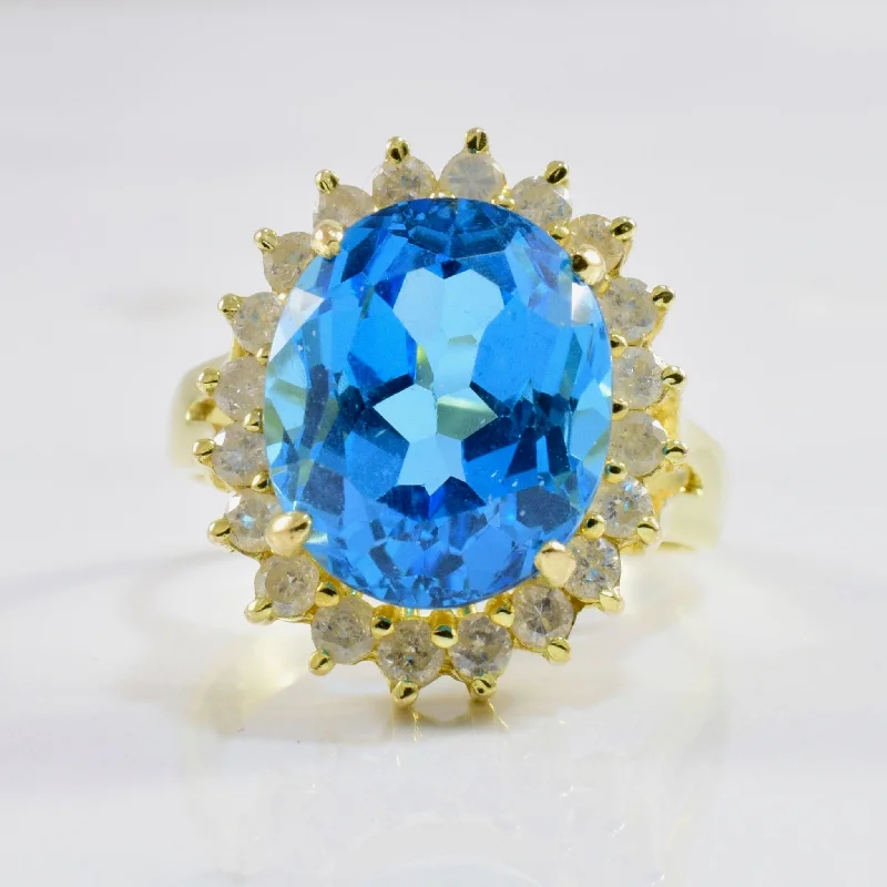 Elegant Jewelry, Affordable Luxury – Shop Now Blue Topaz & Diamond Halo Cocktail Ring | 0.41ctw, 7.60ct | SZ 7 | Elegant Jewelry, Affordable Luxury – Shop Now Blue Topaz & Diamond Halo Cocktail Ring | 0.41ctw, 7.60ct | SZ 7 |