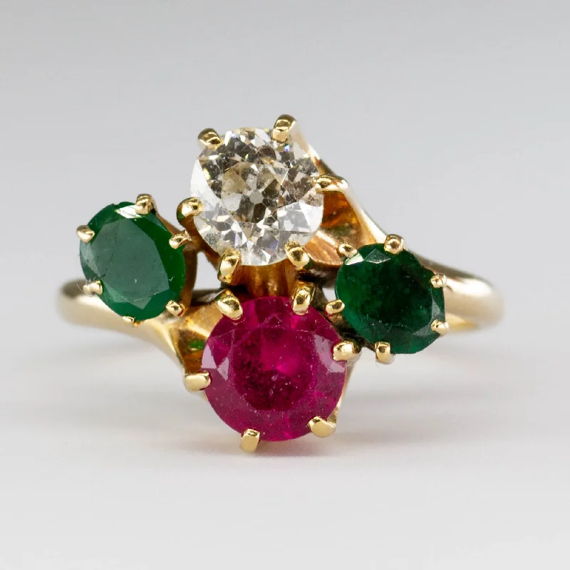 Special Deals On Handcrafted And Designer Jewelry Custom Retro Multi Gem Ring | 0.68ct, 0.50ctw, 0.90ct | SZ 6.5 | Special Deals On Handcrafted And Designer Jewelry Custom Retro Multi Gem Ring | 0.68ct, 0.50ctw, 0.90ct | SZ 6.5 |
