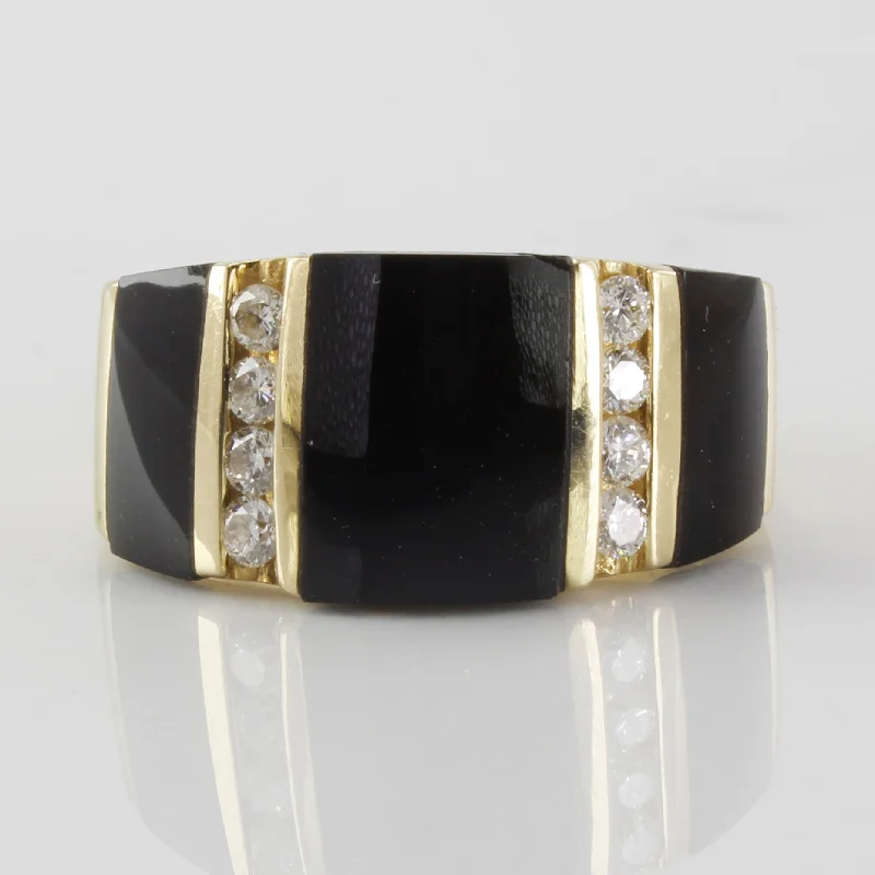 Seasonal Jewelry Sale – Upgrade Your Style Today Channel Set Onyx & Diamond Ring | 0.30ctw, 3.00ctw | SZ 8.5 | Seasonal Jewelry Sale – Upgrade Your Style Today Channel Set Onyx & Diamond Ring | 0.30ctw, 3.00ctw | SZ 8.5 |