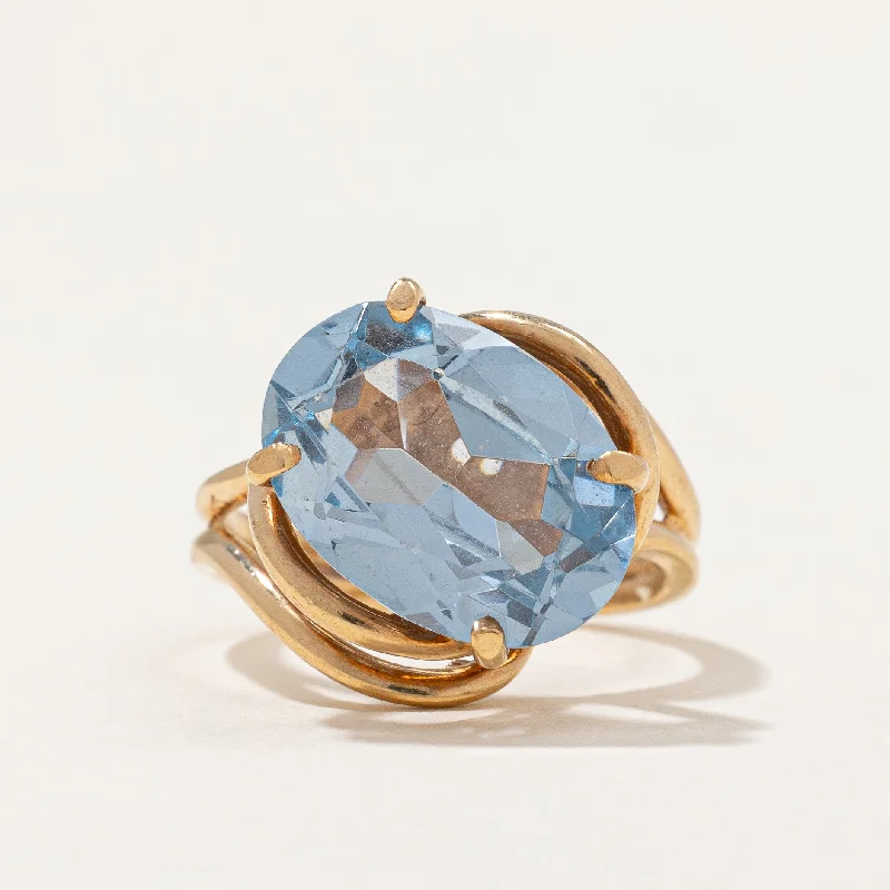 Buy More, Save More – Special Jewelry Discounts Twisted Gold Blue Topaz Cocktail Ring | SZ 4.75 | Buy More, Save More – Special Jewelry Discounts Twisted Gold Blue Topaz Cocktail Ring | SZ 4.75 |