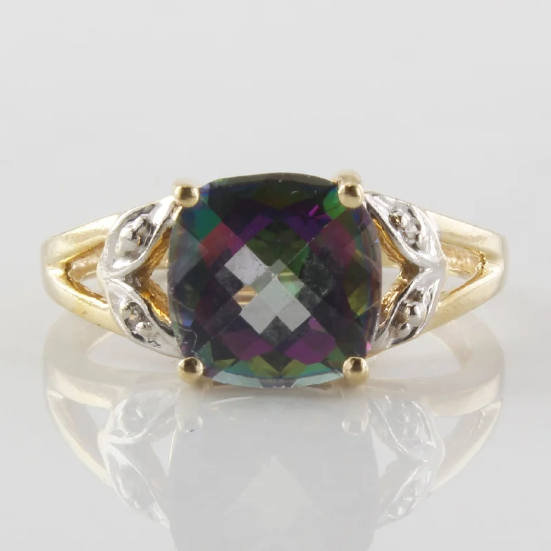 Eco-Friendly Sustainable Jewelry For Conscious Buyers Mystic Topaz and Diamond Ring | 2.40ct 0.01ct | SZ 5 Eco-Friendly Sustainable Jewelry For Conscious Buyers Mystic Topaz and Diamond Ring | 2.40ct 0.01ct | SZ 5