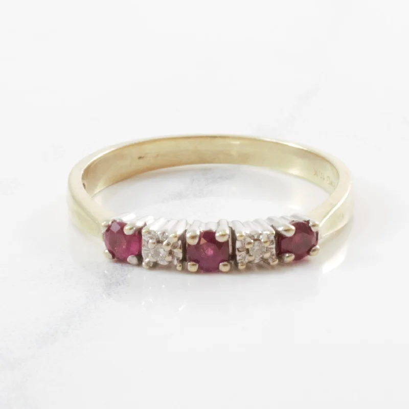 Luxury Jewelry At Unbeatable Discounts Alternating Diamond & Ruby Ring | 0.02ctw, 0.25ctw | SZ 6.25 | Luxury Jewelry At Unbeatable Discounts Alternating Diamond & Ruby Ring | 0.02ctw, 0.25ctw | SZ 6.25 |
