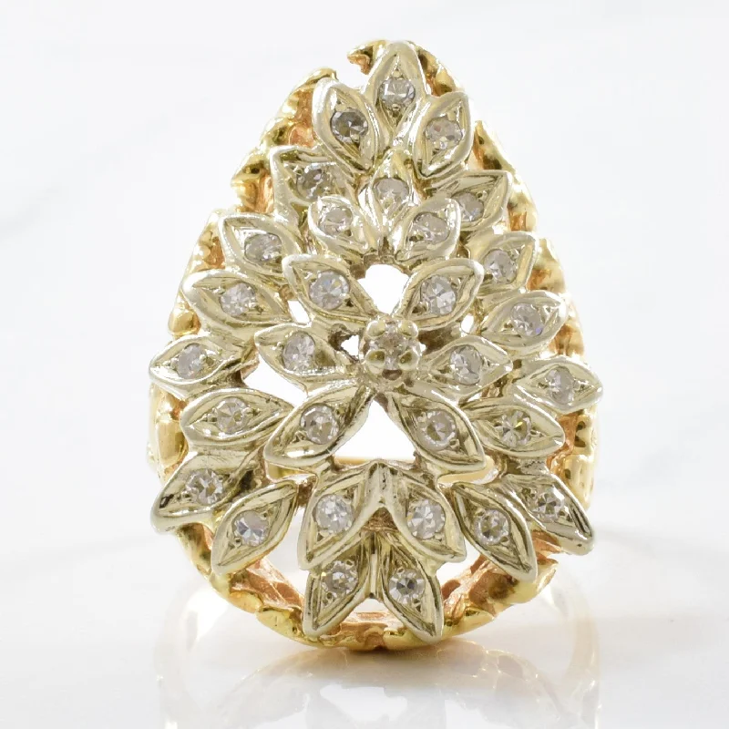 Modern Statement Jewelry For Bold Styling Pear Shaped Diamond Cluster Ring | 0.35ctw | SZ 8.75 | Modern Statement Jewelry For Bold Styling Pear Shaped Diamond Cluster Ring | 0.35ctw | SZ 8.75 |