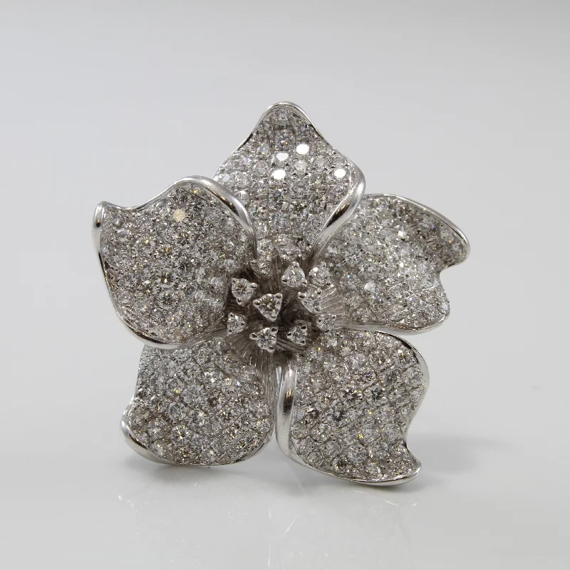 Affordable Glamour – Must-Have Jewelry At Special Rates Diamond Encrusted Plumeria Cocktail Ring | 3.27ctw | SZ 4.75 | Affordable Glamour – Must-Have Jewelry At Special Rates Diamond Encrusted Plumeria Cocktail Ring | 3.27ctw | SZ 4.75 |