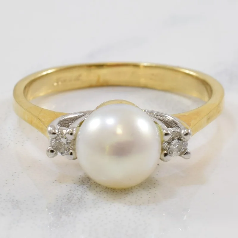 Your Perfect Accessory At The Perfect Price Diamond & Pearl Ring | 0.08ctw, 2.40ct | SZ 6.5 | Your Perfect Accessory At The Perfect Price Diamond & Pearl Ring | 0.08ctw, 2.40ct | SZ 6.5 |