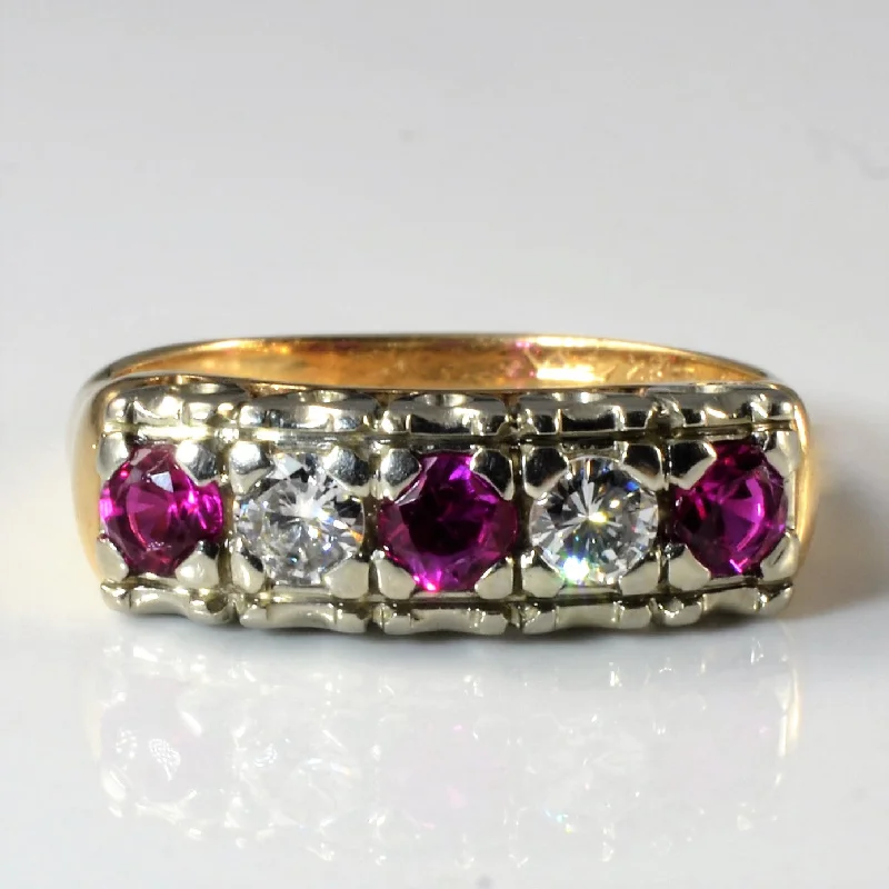 Discounted Luxury Jewelry – Shine Without The Splurge Vintage Canadian Diamond & Synthetic Ruby Ring | 0.32ctw, 0.60ctw | SZ 7.5 | Discounted Luxury Jewelry – Shine Without The Splurge Vintage Canadian Diamond & Synthetic Ruby Ring | 0.32ctw, 0.60ctw | SZ 7.5 |