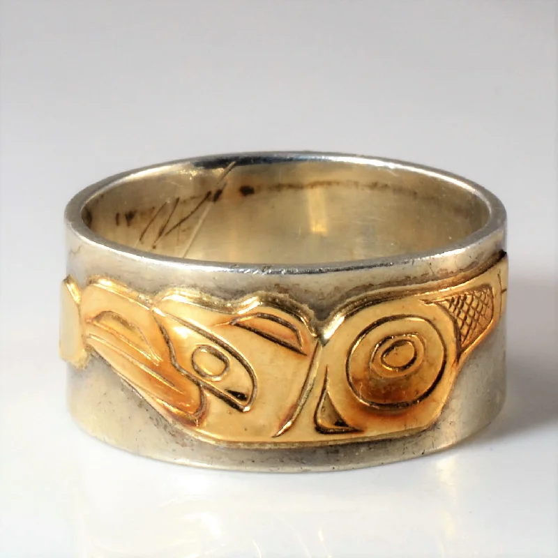 Affordable Glamour – Premium Jewelry At Special Prices Silver & Gold Indigenous Eagle Art Band | SZ 10.75 | Affordable Glamour – Premium Jewelry At Special Prices Silver & Gold Indigenous Eagle Art Band | SZ 10.75 |