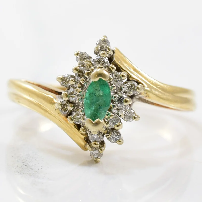 Gorgeous Jewelry, Limited-Time Savings Bypass Marquise Emerald & Diamond Ring | 0.11ct, 0.15ctw | SZ 7 | Gorgeous Jewelry, Limited-Time Savings Bypass Marquise Emerald & Diamond Ring | 0.11ct, 0.15ctw | SZ 7 |