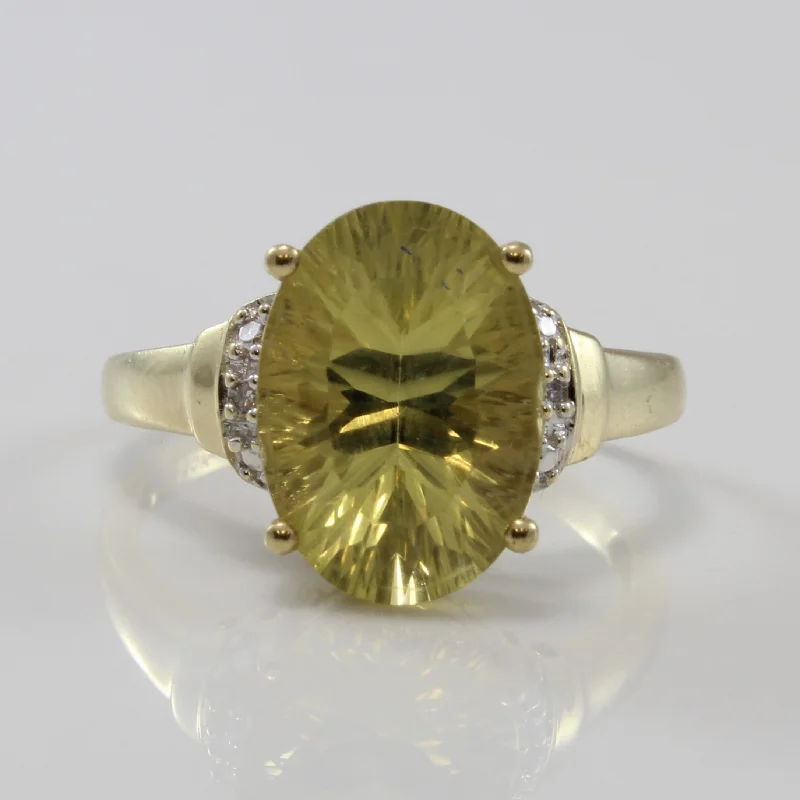 Customized Silver Jewelry For Unique Style Lemon Quartz & Diamond Cocktail Ring | 5.50ct, 0.01ctw | SZ 9.5 | Customized Silver Jewelry For Unique Style Lemon Quartz & Diamond Cocktail Ring | 5.50ct, 0.01ctw | SZ 9.5 |