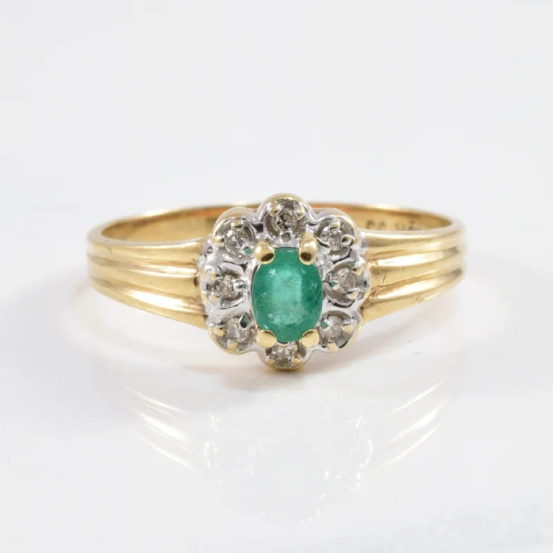 High-End Jewelry, Now More Affordable Than Ever Floral Diamond & Emerald Ring | 0.04ctw, 0.19ct | SZ 6.5 | High-End Jewelry, Now More Affordable Than Ever Floral Diamond & Emerald Ring | 0.04ctw, 0.19ct | SZ 6.5 |