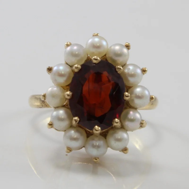 Upgrade Your Collection With Our Limited-Time Jewelry Sale Pearl Halo Garnet Ring | 1.90ct, 2.40ctw | SZ 6 | Upgrade Your Collection With Our Limited-Time Jewelry Sale Pearl Halo Garnet Ring | 1.90ct, 2.40ctw | SZ 6 |