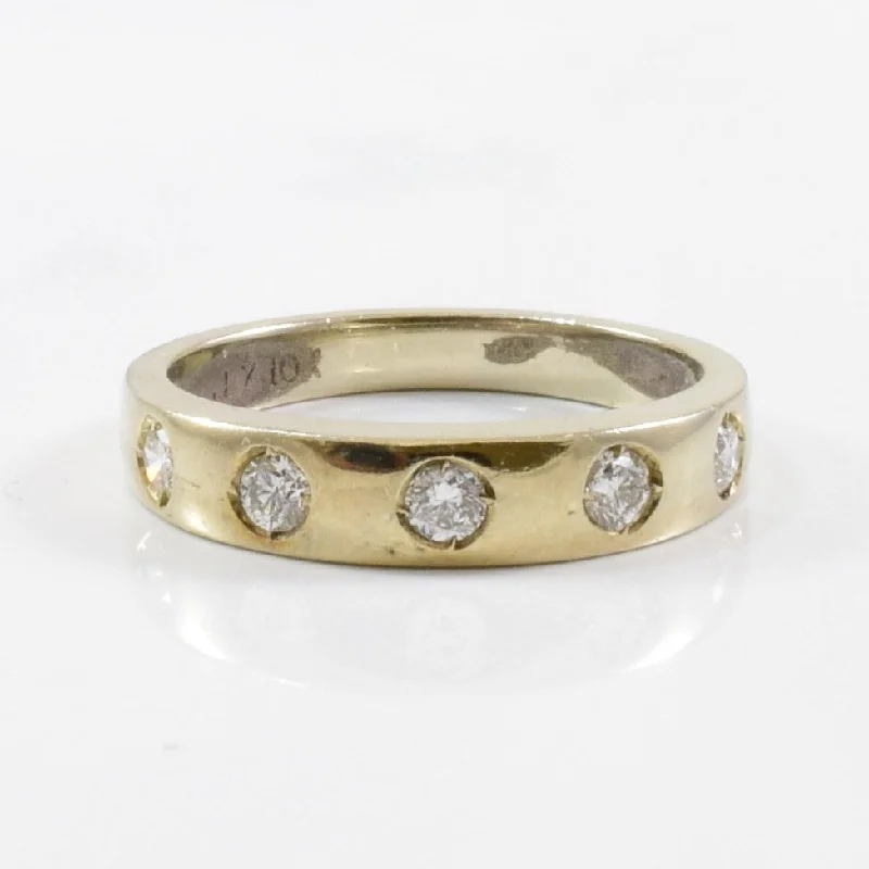 Trendy And Classic Jewelry Now At Reduced Prices Gypsy Set Five Diamond Band | 0.25ctw | SZ 5.25 | Trendy And Classic Jewelry Now At Reduced Prices Gypsy Set Five Diamond Band | 0.25ctw | SZ 5.25 |