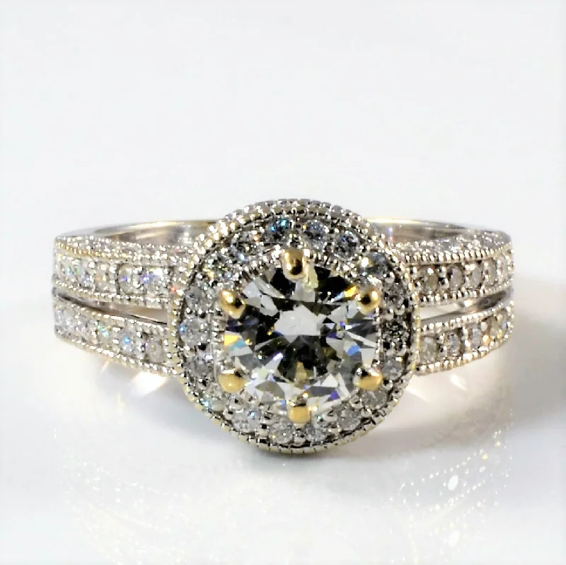 Jewelry Clearance Sale – Final Reductions Basal Diamond' Split Shank Halo Diamond Engagement Ring | 1.78ctw | SZ 6.5 | Jewelry Clearance Sale – Final Reductions Basal Diamond' Split Shank Halo Diamond Engagement Ring | 1.78ctw | SZ 6.5 |