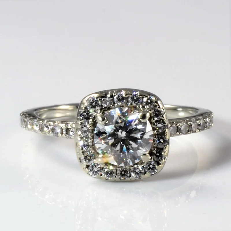 Delicate Crystal Jewelry For Sophisticated Charm Classic Diamond Halo Engagement Ring | 1.31ctw | SZ 7.5 | Delicate Crystal Jewelry For Sophisticated Charm Classic Diamond Halo Engagement Ring | 1.31ctw | SZ 7.5 |