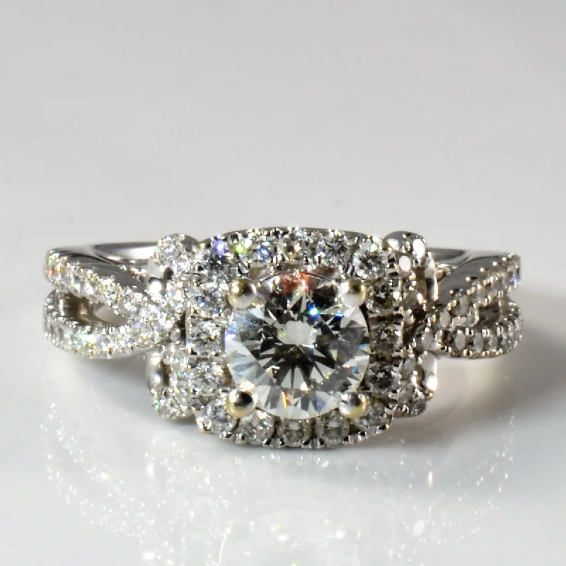 Seasonal Jewelry Deals – Elevate Your Style 'Vera Wang' Infinity Knot Detailed Diamond Halo Ring | 1.65ctw | SZ 7 | Seasonal Jewelry Deals – Elevate Your Style 'Vera Wang' Infinity Knot Detailed Diamond Halo Ring | 1.65ctw | SZ 7 |