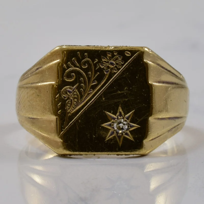 Discover Unique Jewelry With Special Limited-Time Offers Diamond Accented Hand Engraved Signet Ring | 0.02ct | SZ 8.25 | Discover Unique Jewelry With Special Limited-Time Offers Diamond Accented Hand Engraved Signet Ring | 0.02ct | SZ 8.25 |